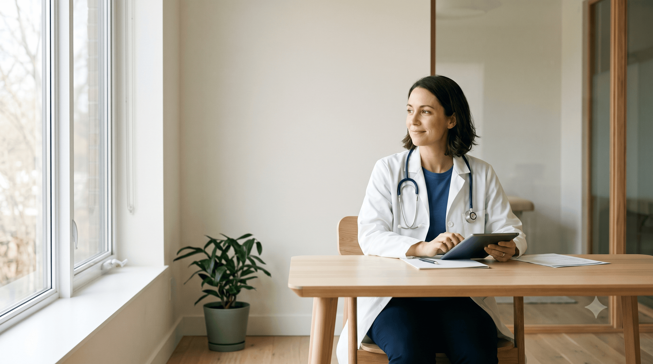 Clinician speaking with a patient